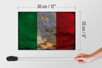 Holzschild Flagge Italien 30x20cm Flag of Italy Rost