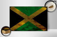 Holzschild Flagge Jamaika 30x20cm Flag of Jamaica Rost
