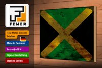 Holzschild Flagge Jamaika 30x20cm Flag of Jamaica Rost