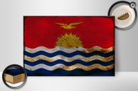 Holzschild Flagge Kiribati 30x20cm Flag of Kiribati Rost