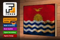 Holzschild Flagge Kiribati 30x20cm Flag of Kiribati Rost