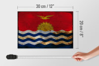Holzschild Flagge Kiribati 30x20cm Flag of Kiribati Rost