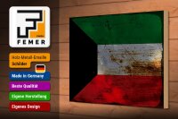 Holzschild Flagge Kuwait 30x20cm Flag of Kuwait Rost