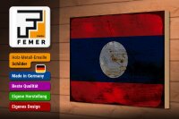 Holzschild Flagge Laos 30x20cm Flag of Laos Rost