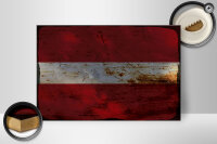 Holzschild Flagge Lettland 30x20cm Flag of Latvia Rost