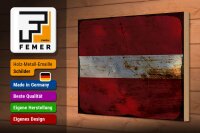 Holzschild Flagge Lettland 30x20cm Flag of Latvia Rost
