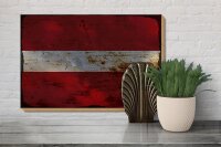 Holzschild Flagge Lettland 30x20cm Flag of Latvia Rost