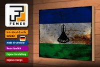 Holzschild Flagge Lesotho 30x20cm Flag of Lesotho Rost