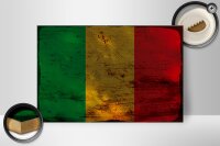 Holzschild Flagge Mali 30x20cm Flag of Mali Rost