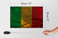 Holzschild Flagge Mali 30x20cm Flag of Mali Rost
