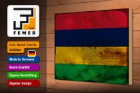 Holzschild Flagge Mauritius 30x20cm Flag Mauritius Rost