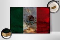 Holzschild Flagge Mexiko 30x20cm Flag of Mexico Rost