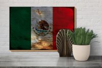 Holzschild Flagge Mexiko 30x20cm Flag of Mexico Rost