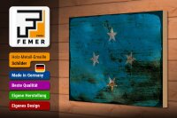 Holzschild Flagge Mikronesien 30x20cm Micronesia Rost