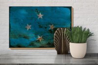 Holzschild Flagge Mikronesien 30x20cm Micronesia Rost