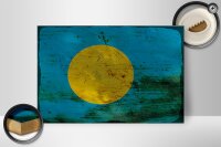 Holzschild Flagge Palau 30x20cm Flag of Palau Rost