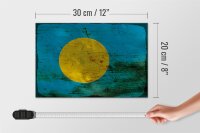 Holzschild Flagge Palau 30x20cm Flag of Palau Rost