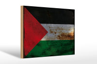 Holzschild Flagge Palästina 30x20cm Flag Palestine Rost