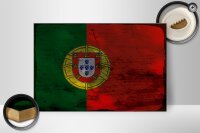 Holzschild Flagge Portugal 30x20cm Flag of Portugal Rost