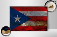 Holzschild Flagge Puerto Rico 30x20cm Puerto Rico Rost