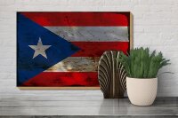Holzschild Flagge Puerto Rico 30x20cm Puerto Rico Rost