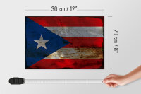 Holzschild Flagge Puerto Rico 30x20cm Puerto Rico Rost