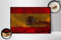 Holzschild Flagge Spanien 30x20cm Flag of Spain Rost