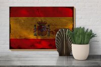 Holzschild Flagge Spanien 30x20cm Flag of Spain Rost