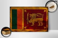 Holzschild Flagge Sri Lanka 30x20cm Flag Sri Lanka Rost