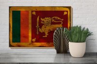 Holzschild Flagge Sri Lanka 30x20cm Flag Sri Lanka Rost