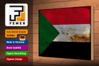 Holzschild Flagge Sudan 30x20cm Flag of Sudan Rost