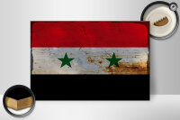 Holzschild Flagge Syrien 30x20cm Flag of Syria Rost