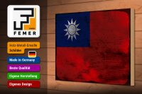 Holzschild Flagge China 30x20cm Flag of Taiwan Rost