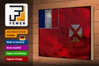 Holzschild Flagge Wallis und Futuna 30x20cm Wallis Rost