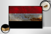 Holzschild Flagge Jemen 30x20cm Flag of Yemen Rost