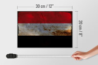 Holzschild Flagge Jemen 30x20cm Flag of Yemen Rost