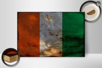 Holzschild Flagge Elfenbeinküste 30x20cm Ivory Coast Rost