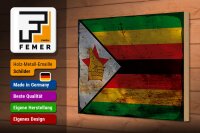 Holzschild Flagge Simbabwe 30x20cm Flag of Zimbabwe Rost