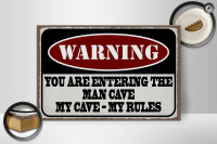 Holzschild Spruch 30x20cm Warning you entering man cave