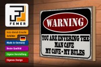 Holzschild Spruch 30x20cm Warning you entering man cave