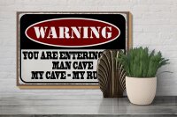 Holzschild Spruch 30x20cm Warning you entering man cave