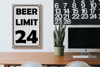 Holzschild Spruch 20x30cm BEER Limit 24 Bier