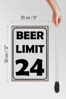 Holzschild Spruch 20x30cm BEER Limit 24 Bier