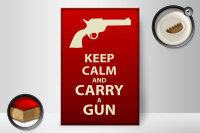 Holzschild Spruch 20x30cm Keep Calm and carry a gun