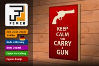 Holzschild Spruch 20x30cm Keep Calm and carry a gun