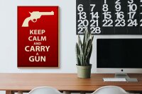 Holzschild Spruch 20x30cm Keep Calm and carry a gun