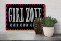 Holzschild Spruch 30x20cm Girl Zone no blue no boys no