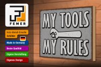 Holzschild Spruch 30x20cm my tools my rules
