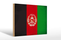 Holzschild Flagge Afghanistans 30x20cm Afghanistan Vintage