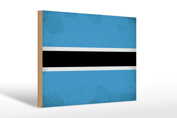 Holzschild Flagge Botswanas 30x20cm Flag Botsuana Vintage